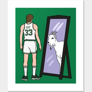 Larry Bird Mirror GOAT Posters and Art